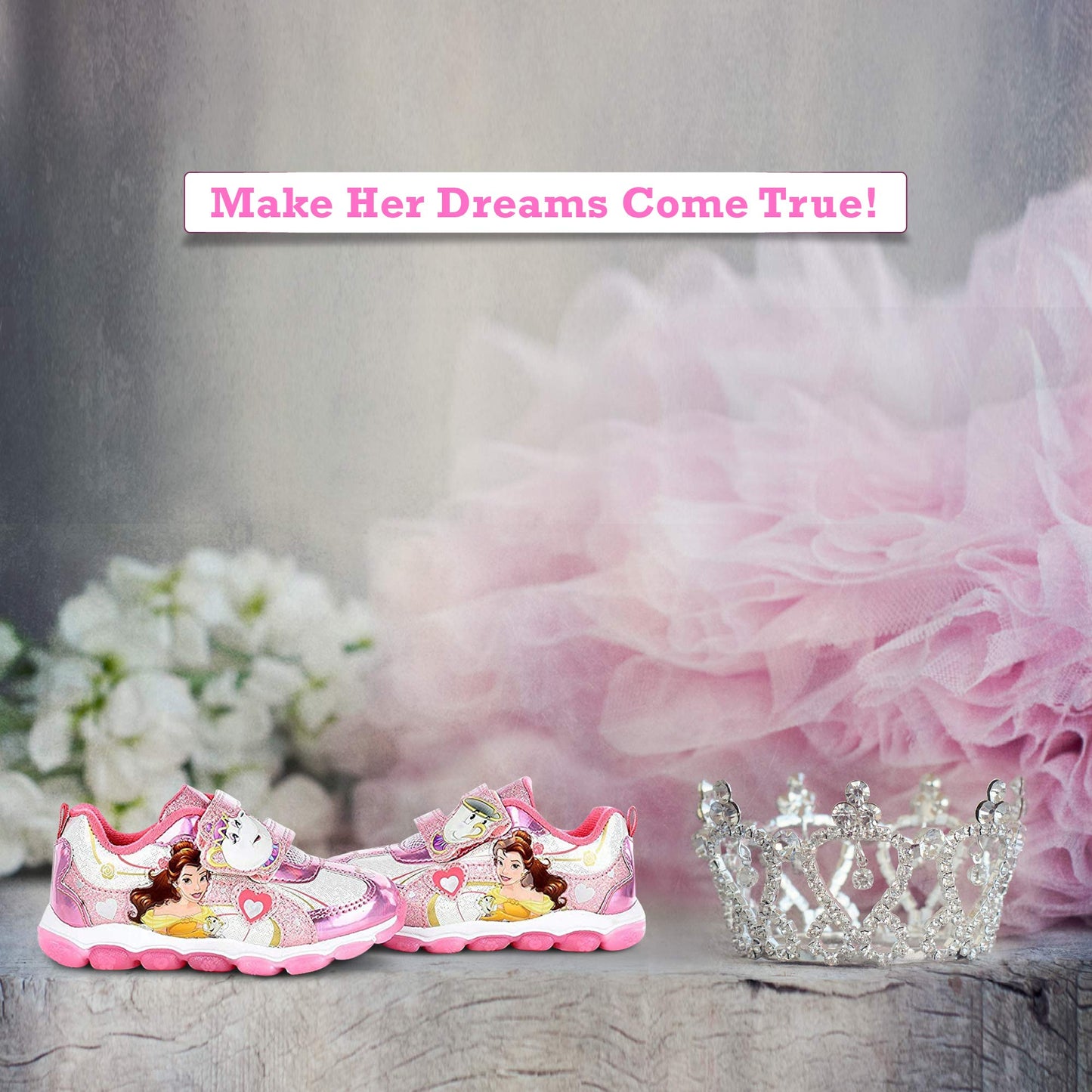 Disney Princess Belle Toddler Girls Light Up Sneaker (Toddler/Little Kid)