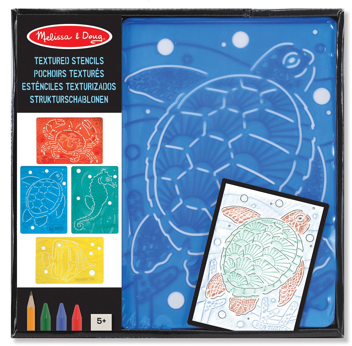 Melissa & Doug Textured Stencils - Sea Life