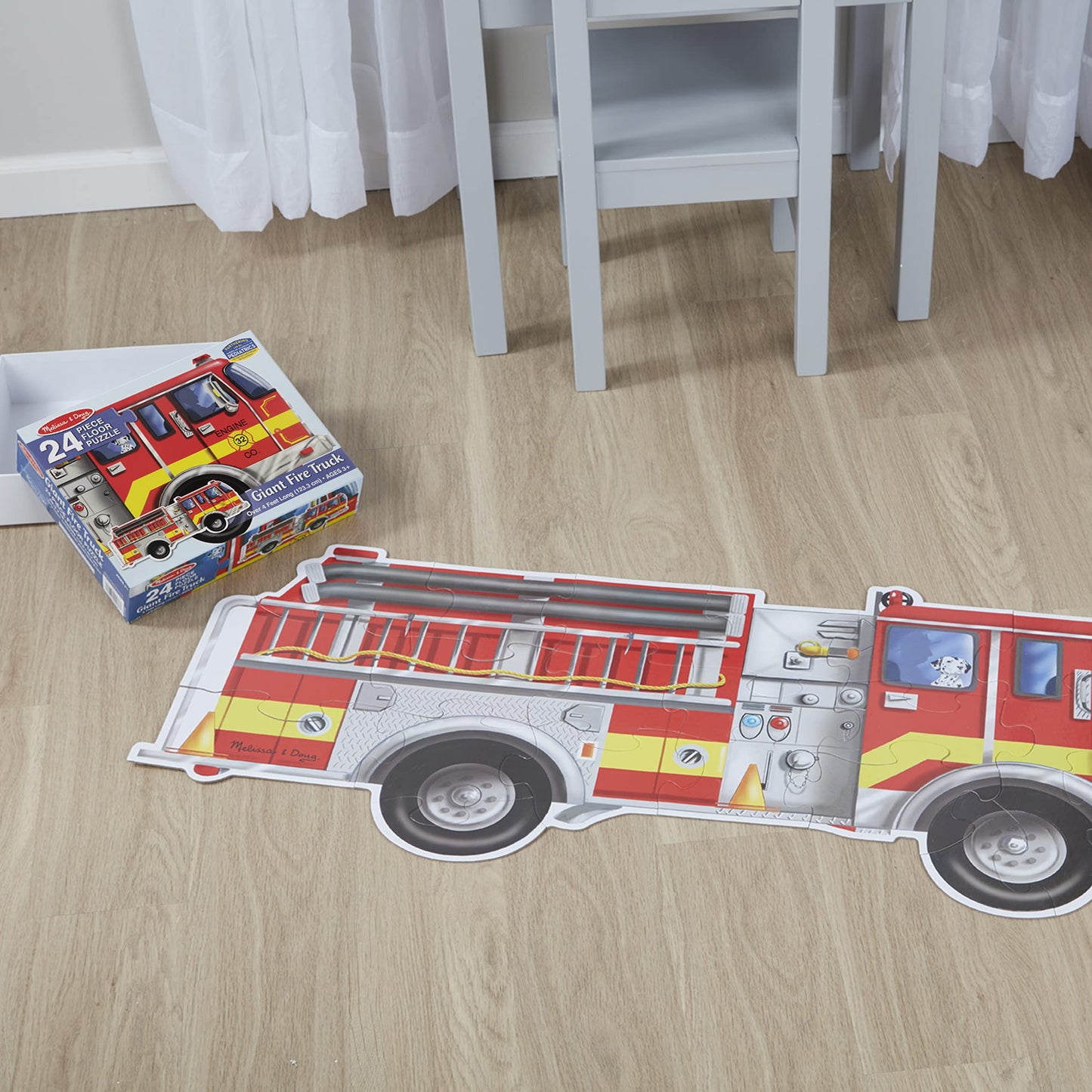 Melissa & Doug Fire Truck Jumbo Jigsaw Floor Puzzle (24 pcs, 4 feet long)