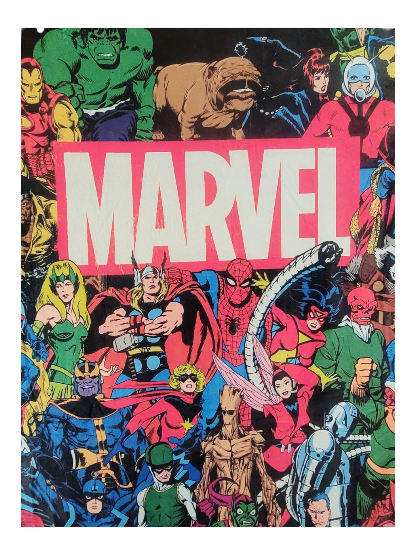 Marvel Universe Characters Legends Fleece Softest Comfy Throw Blanket for Adults & Kids | Measures 60 x 50 Inches