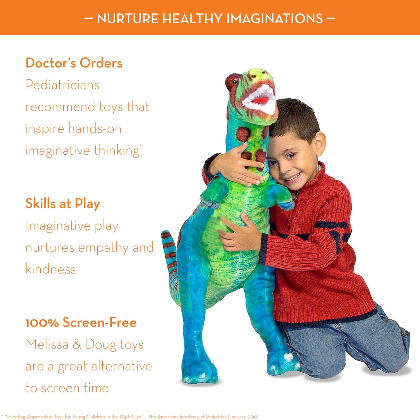 Melissa & Doug Giant T-Rex Dinosaur - Lifelike Stuffed Animal (over 2 feet tall)