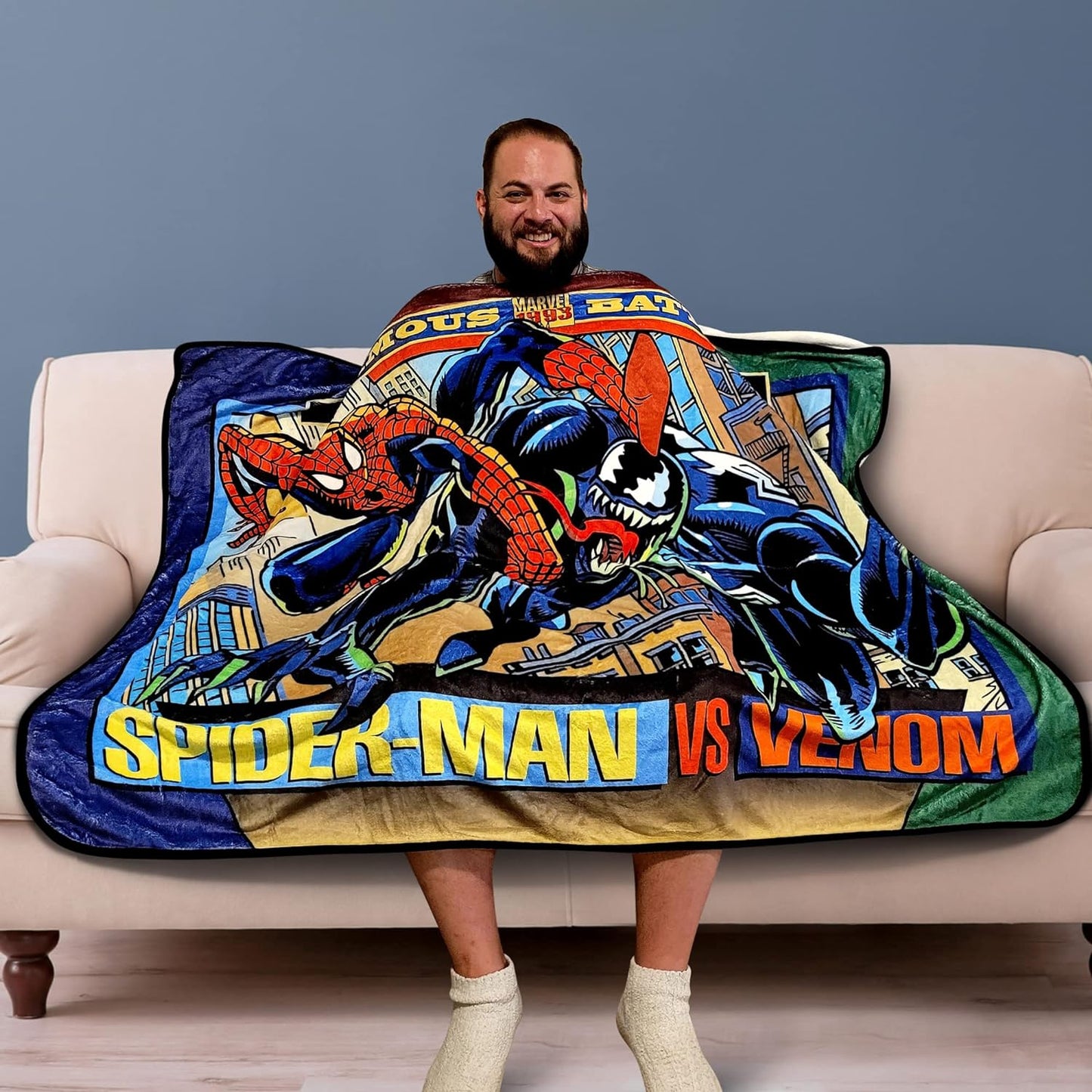 Marvel Spider-Man vs Venom Fleece Throw Blanket