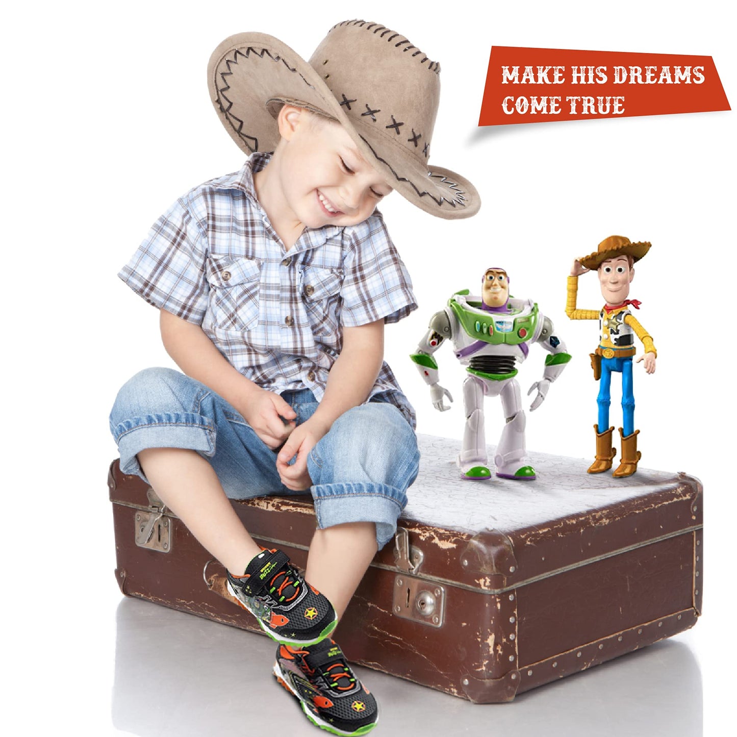 Disney Pixar Toy Story 4 Boys Lighted Athletic Sneaker, Gray/Multi (Toddler/Little Kid)