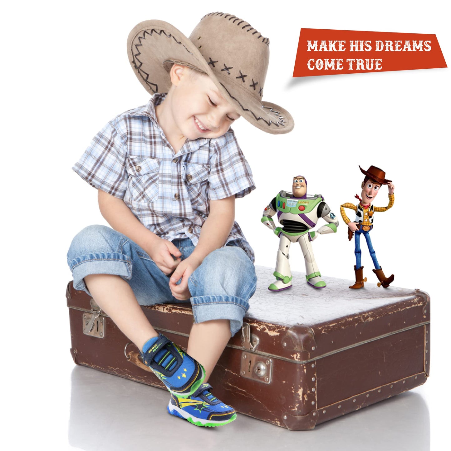 Disney Pixar Toy Story Boy's Lighted Athletic Sneaker, Navy/Blue/Green (Toddler/Little Kid)