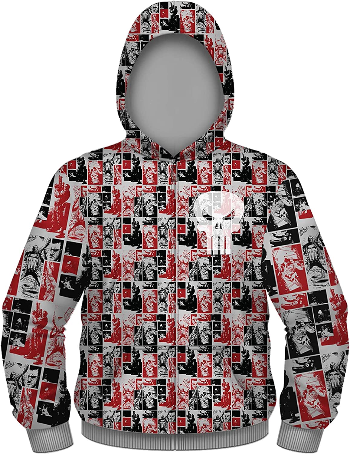 Marvel Comics Portraits of Punisher Men's Sublimated Hoodie