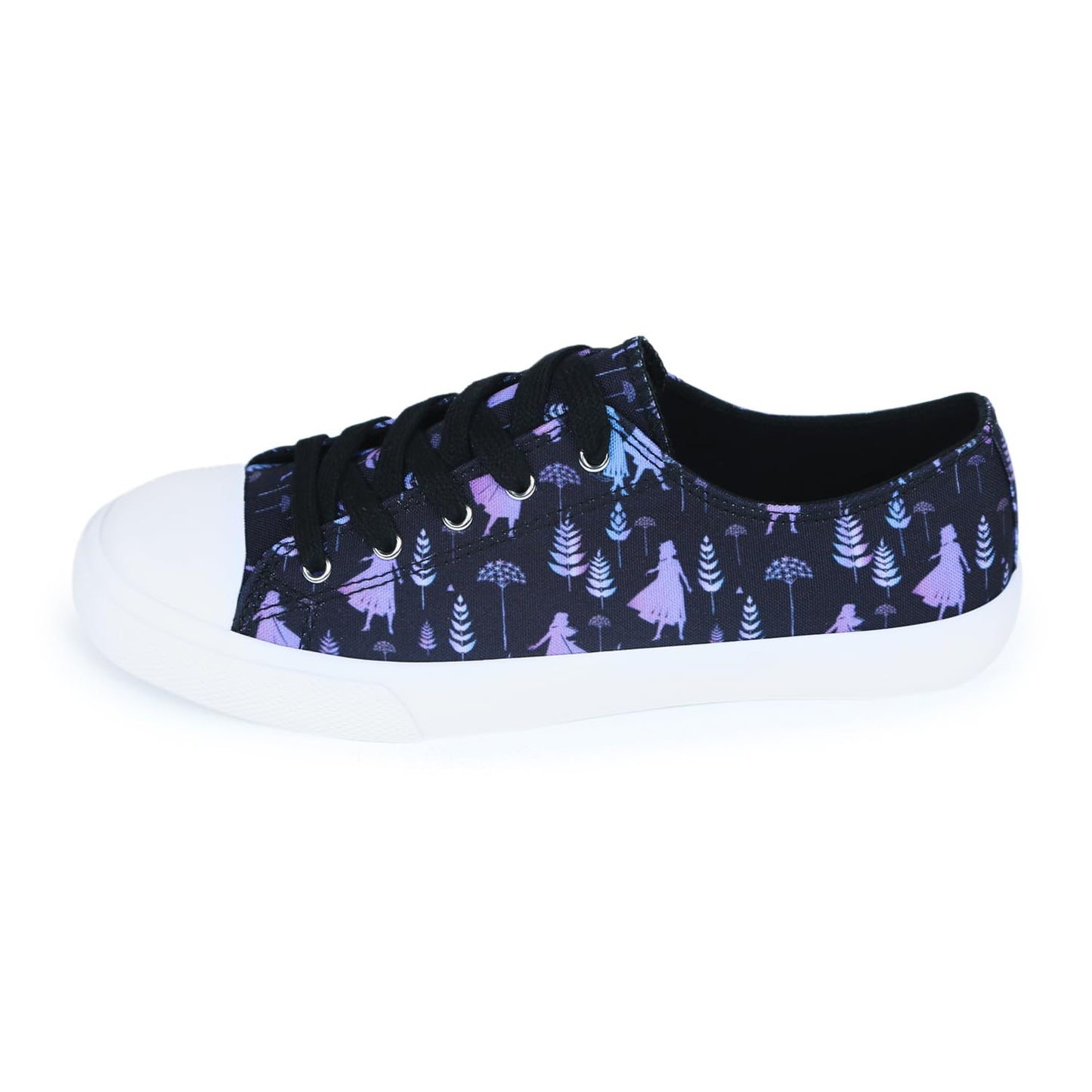 Disney Frozen Woman's Canvas Sneaker, Black/Purple