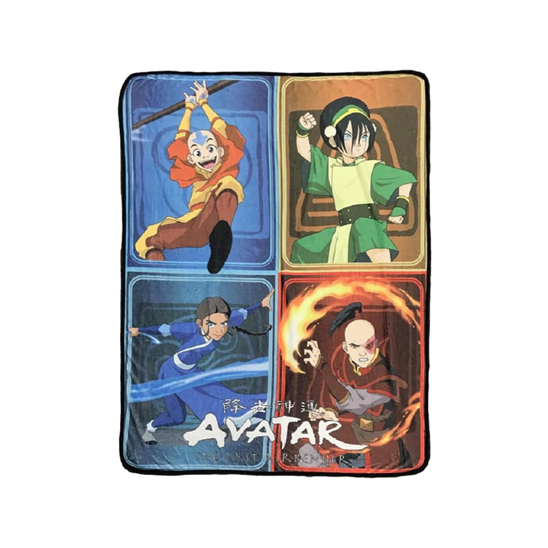 Bazillion Dreams Avatar The Last Airbender Aang Toph Beifong Katara Zuko Fleece Softest Comfy Throw Blanket for Adults & Kids| Measures 60 x 45 Inches