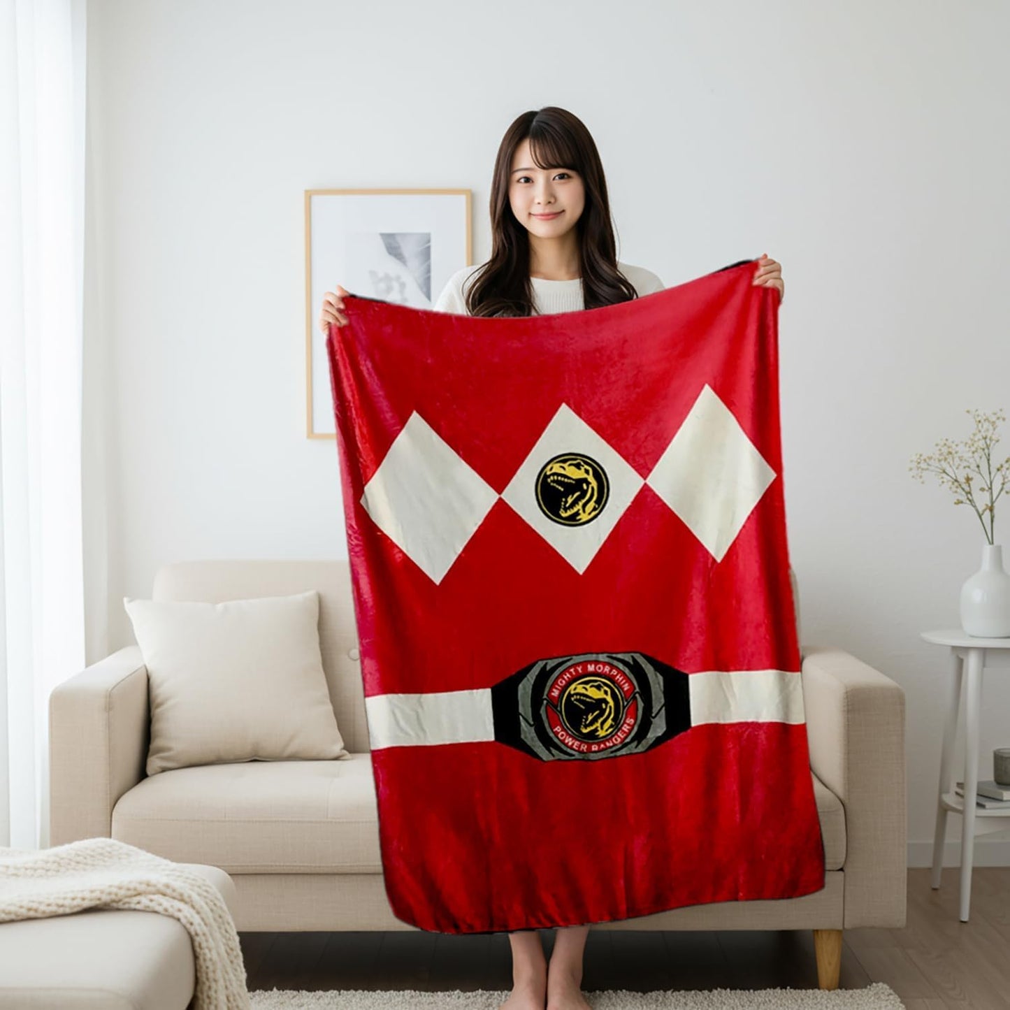 Power Rangers Black Ranger Fleece Softest Comfy Throw Blanket for Adults & Kids| Measures 60 x 45 Inches