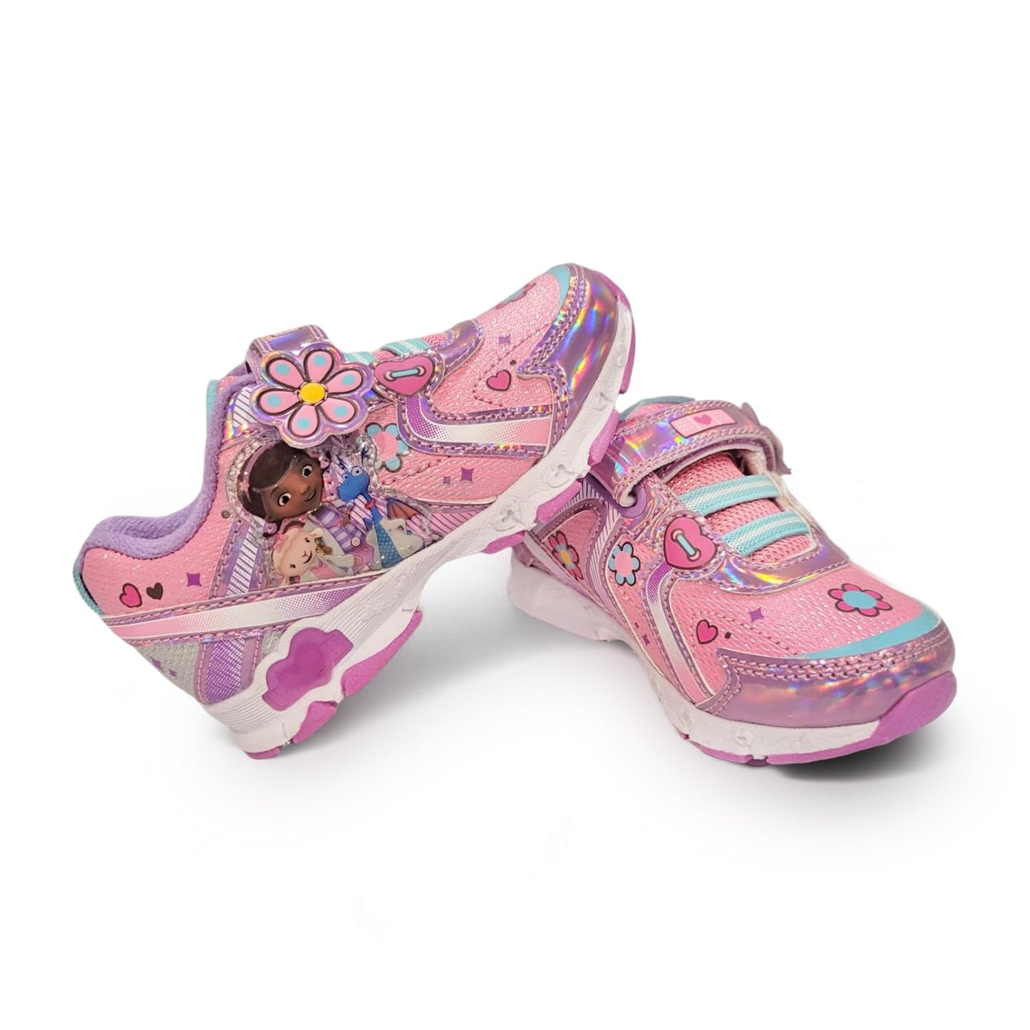 Bazillion Dreams Disney Doc McStuffins Girl's Lighted Athletic Sneaker (Toddler), Pink