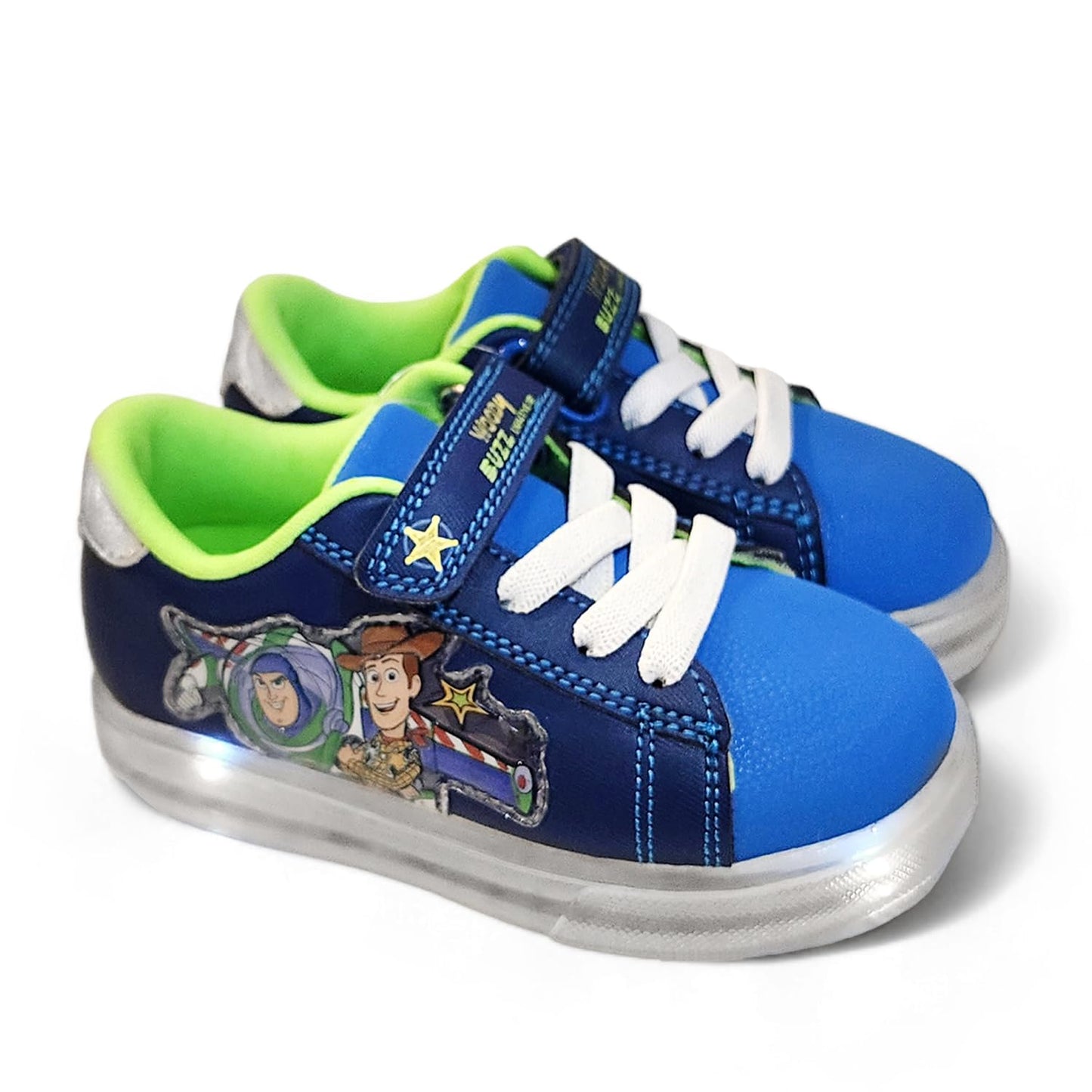 Bazillion Dreams Disney Toy Story Boy's Lighted Athletic Sneaker (Toddler), Blue