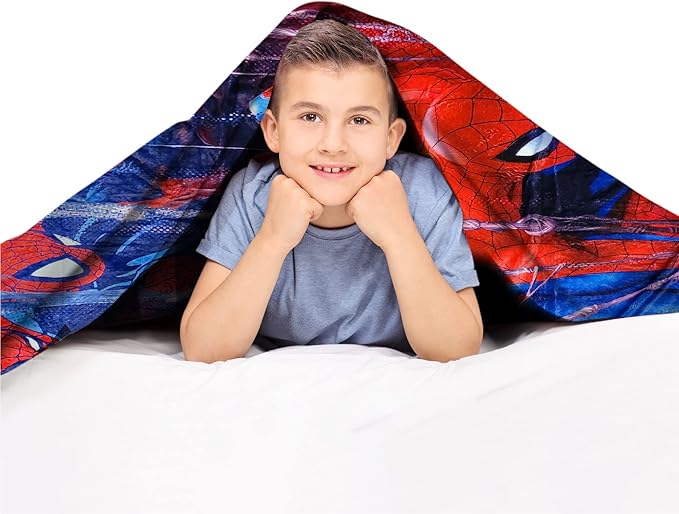 Marvel Spider-Man Web Fleece Throw Blanket| Measures 60 x 45 Inches