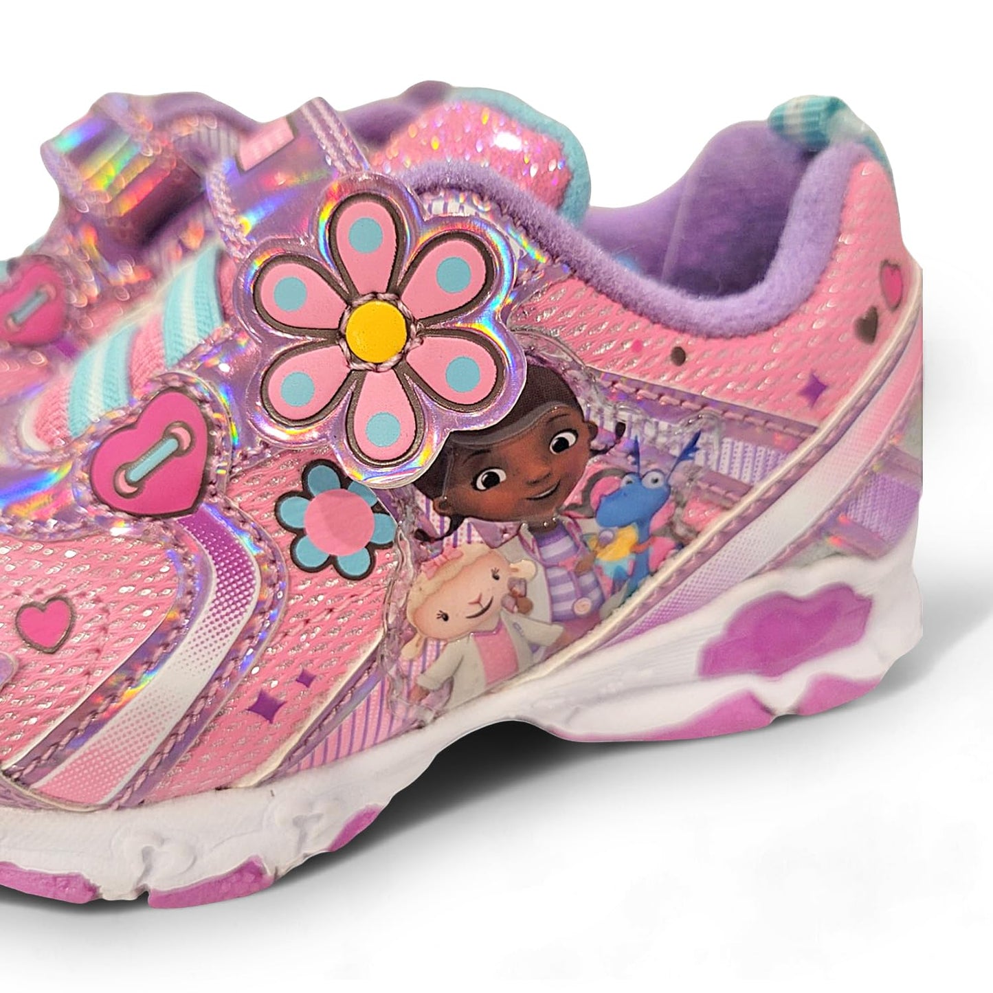 Bazillion Dreams Disney Doc McStuffins Girl's Lighted Athletic Sneaker (Toddler), Pink