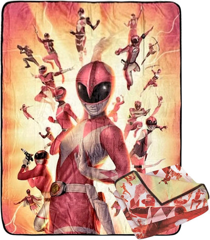 Power Rangers Blue Ranger Fleece Softest Comfy Throw Blanket for Adults & Kids | Measures 60 x 45 Inches