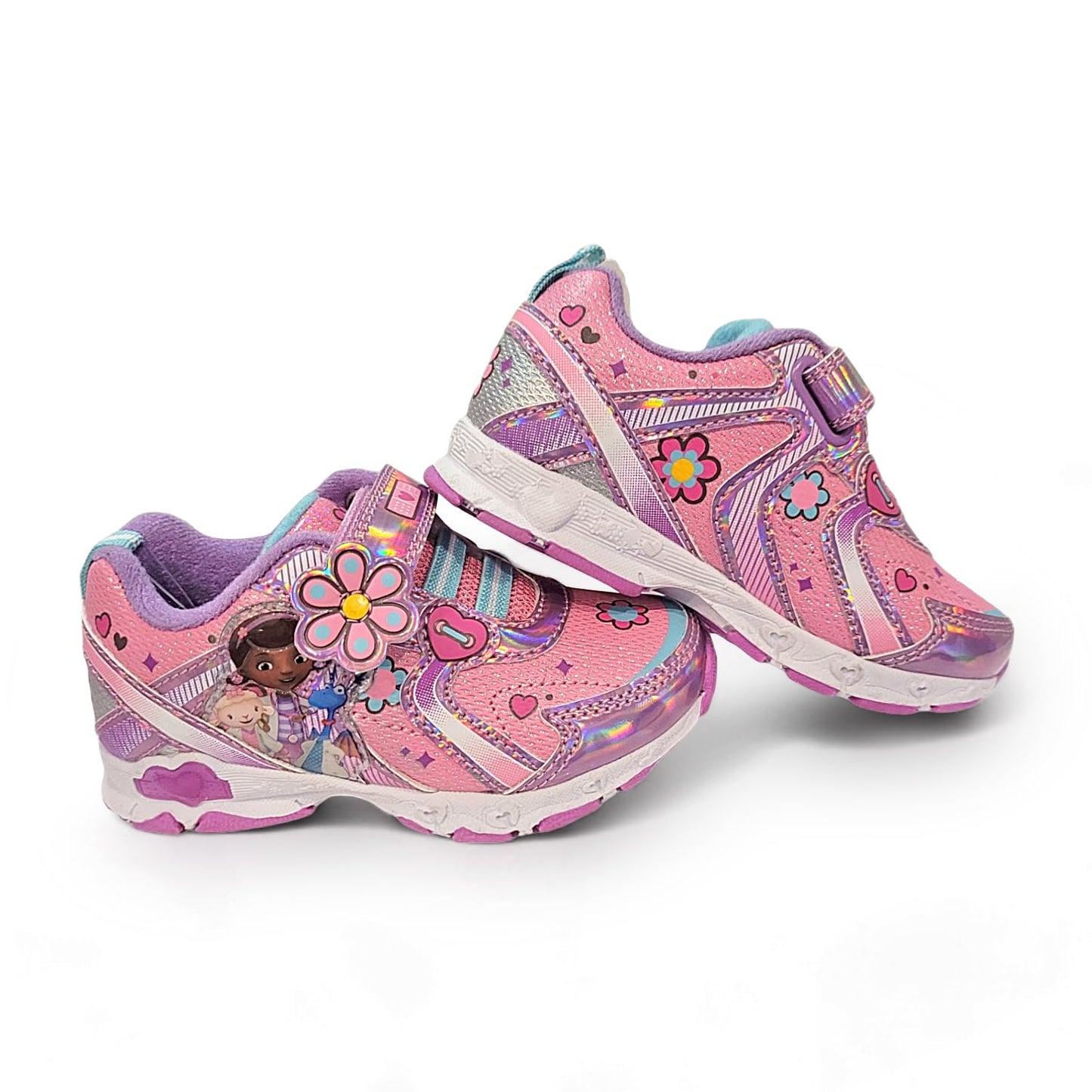 Bazillion Dreams Disney Doc McStuffins Girl's Lighted Athletic Sneaker (Toddler), Pink