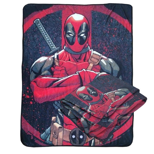 Marvel Bazillion Dreams Deadpool Tough Guy Fleece Softest Comfy Throw Blanket for Adults & Kids| Measures 60 x 45 Inches