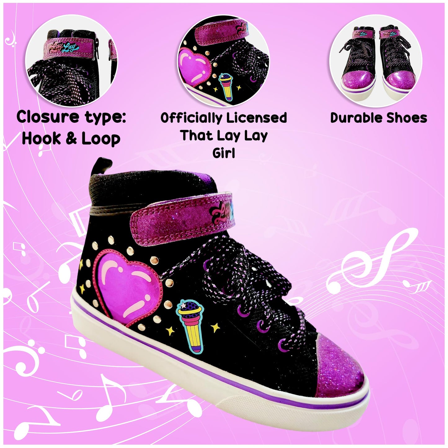 Nickelodeon That Girl Lay Lay Canvas Sneaker Girl's W/Adjustable Strap