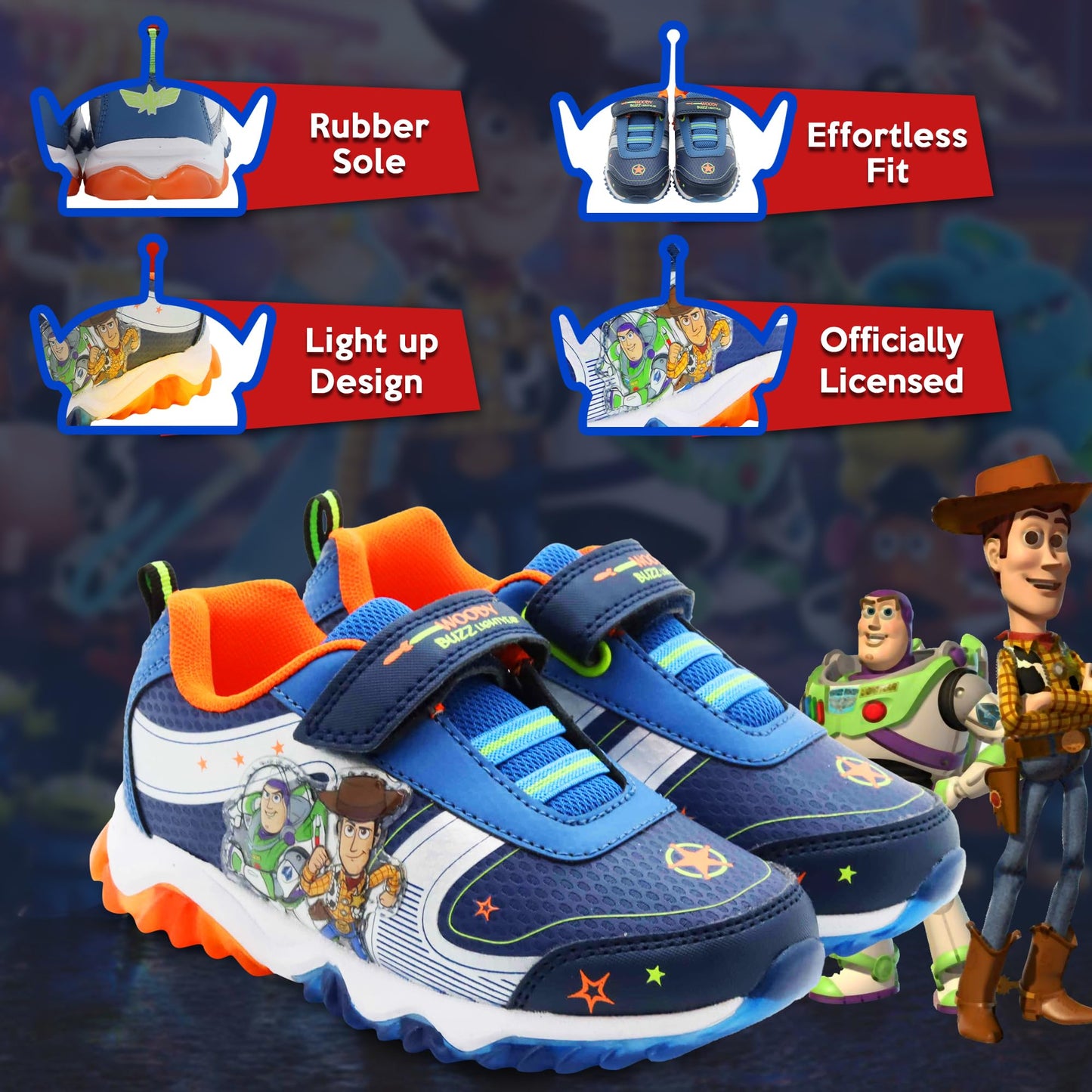 Disney Toy Story Boy's Lighted Athletic Sneaker (Toddler/Little Kid)