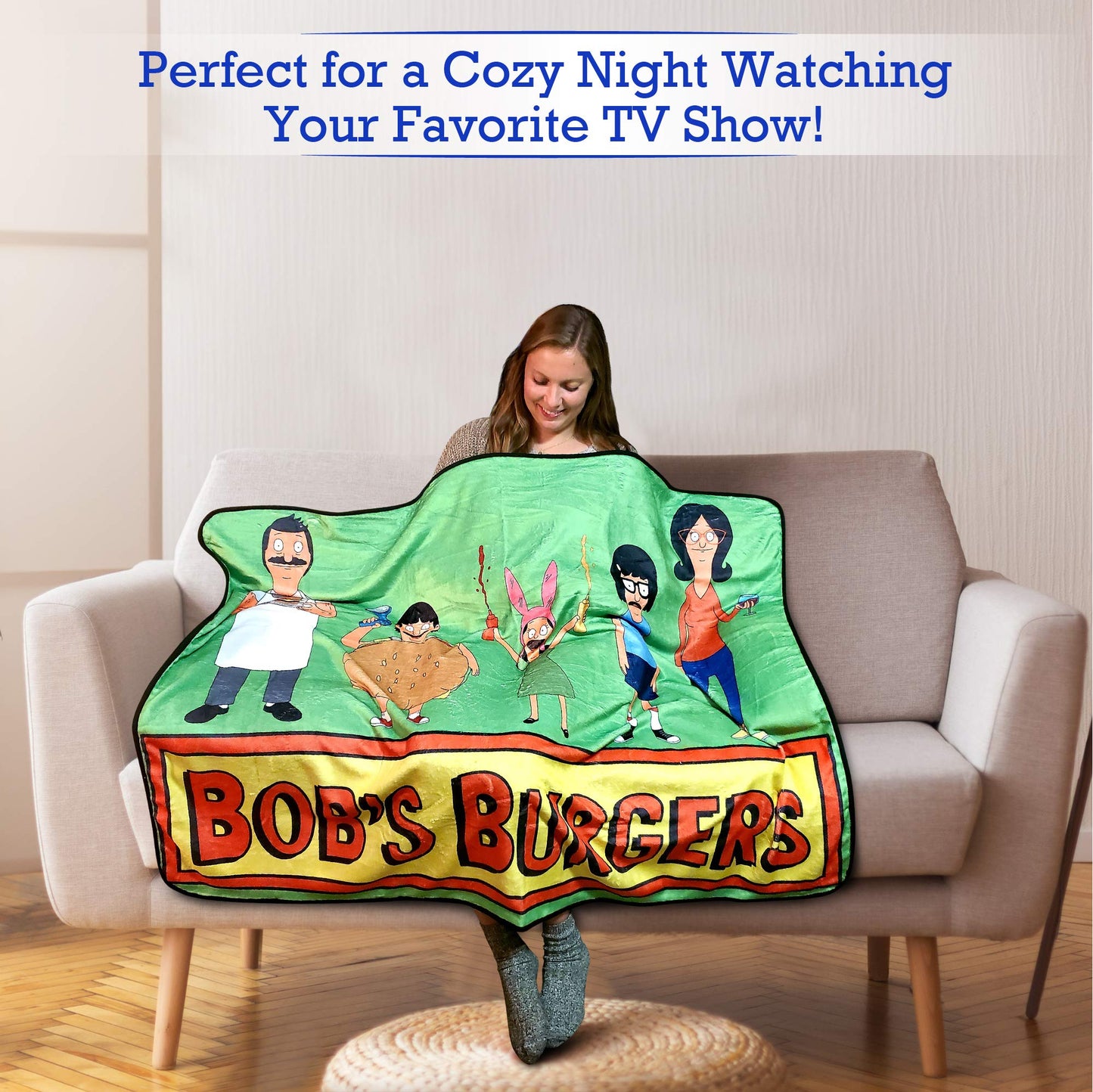 Bob's Burgers Cast Fleece Throw Blanket