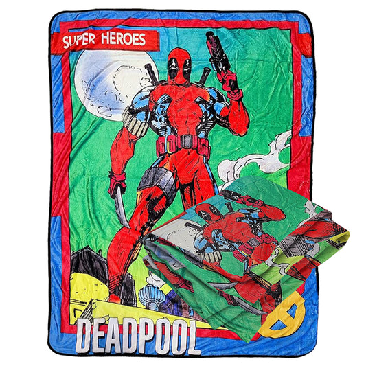 Marvel Deadpool Fleece Throw Blanket| Measures 60 x 45 Inches