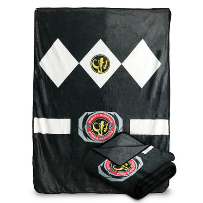 Power Rangers Black Ranger Fleece Softest Comfy Throw Blanket for Adults & Kids| Measures 60 x 45 Inches