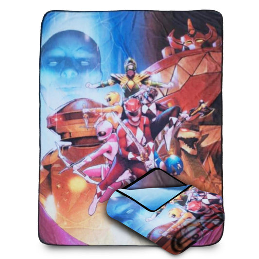 Bazillion Dreams Mighty Morphin Power Rangers Fleece Throw Blanket, Multicolor, One Size measures 45 x 60 inches