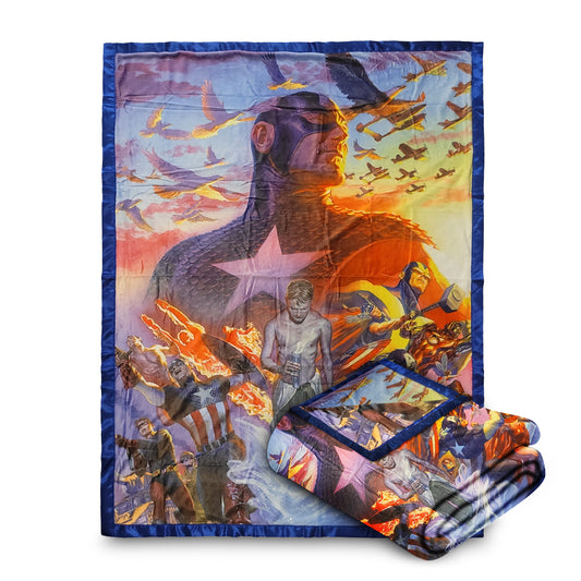 Marvel Captain America Fleece Softest Throw Blanket| Measures 60 x 45 Inches