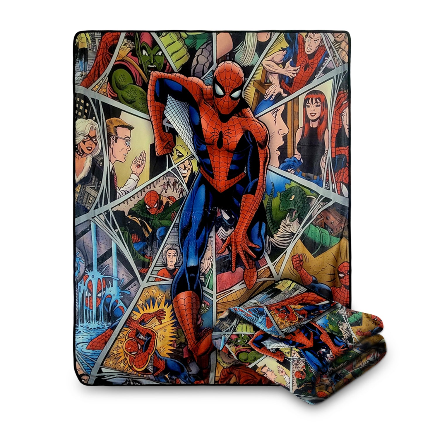 Bazillion Dreams Marvel Legends Spider-Man Characters in Web Fleece Softest Comfy Throw Blanket for Adults & Kids | Measures 60 x 50 Inches