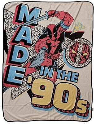 Marvel Deadpool Made in The 90s Softest Comfy Throw Blanket for Adults & Kids| Measures 60 x 45 Inches