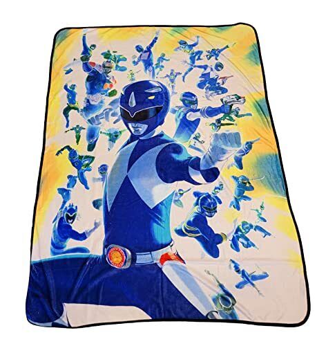 Power Rangers Blue Ranger Fleece Throw Blanket| Measures 60 x 45 Inches