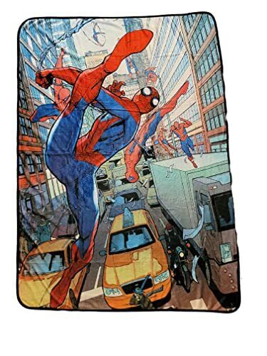 Marvel Spider-Man in The City Fleece Throw Blanket| Measures 60 x 45 Inches