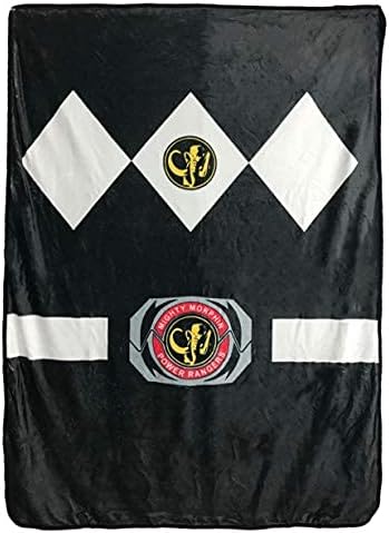 Power Rangers Black Ranger Fleece Softest Comfy Throw Blanket for Adults & Kids| Measures 60 x 45 Inches