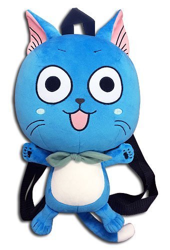 Fairy Tail 84608 12.5" Plush Backpack - Happy, One Size, Blue