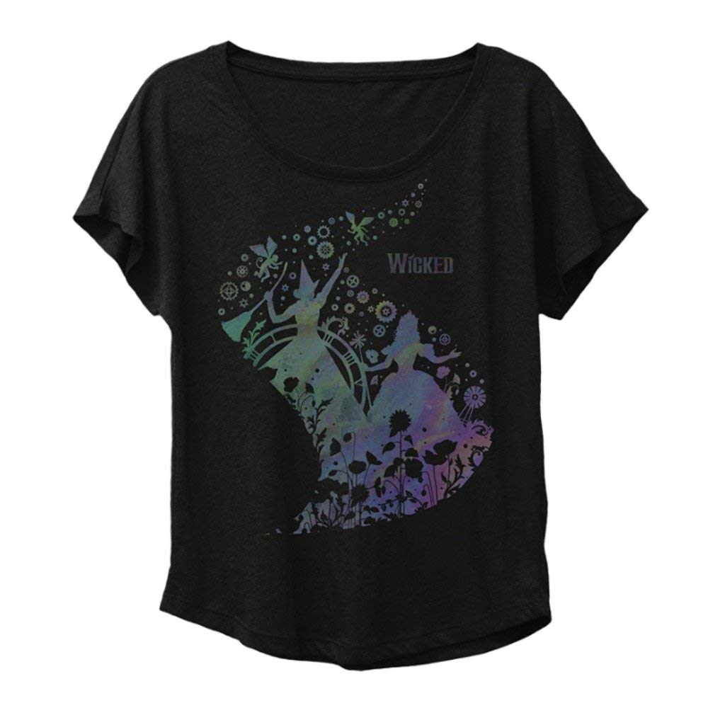 Wicked Musical Painted Defy Gravity Women's Dolman T-Shirt, Medium Black