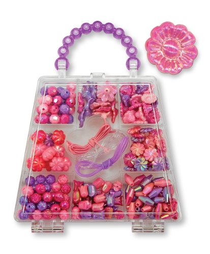 Melissa & Doug Polished Petals Bead Set With 150+ Beads and 3 Cords for Jewelry-Making