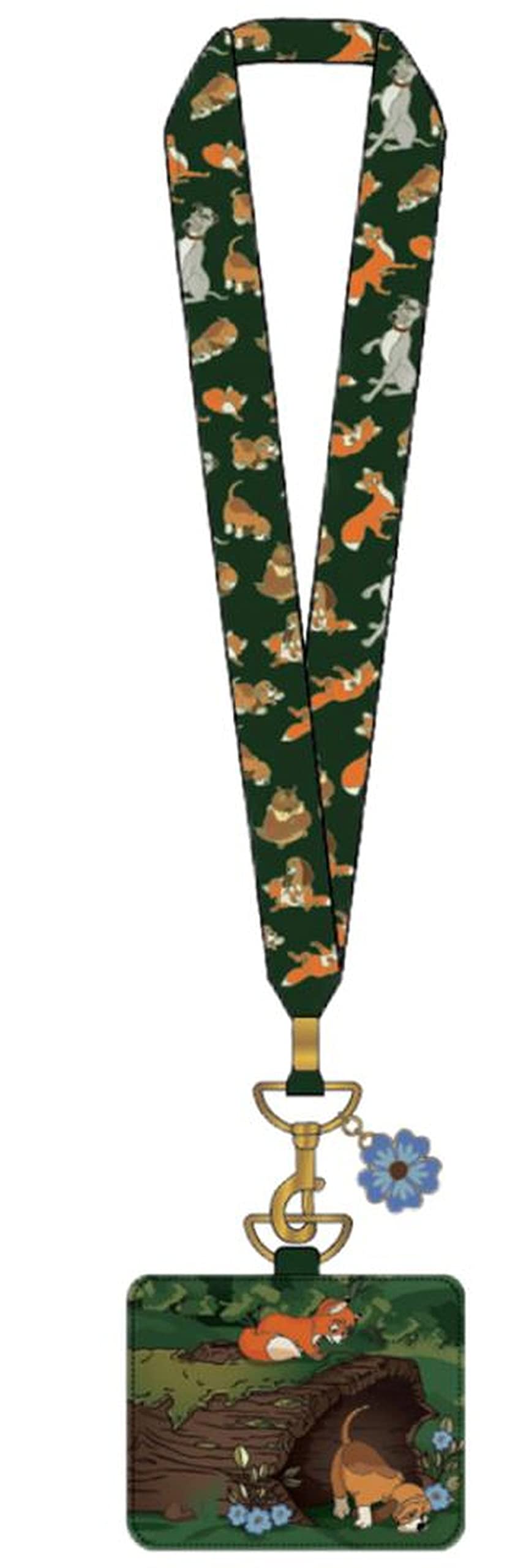 LOUNGEFLY Disney The Fox and The Hound Log Lanyard with CARDHOLDER