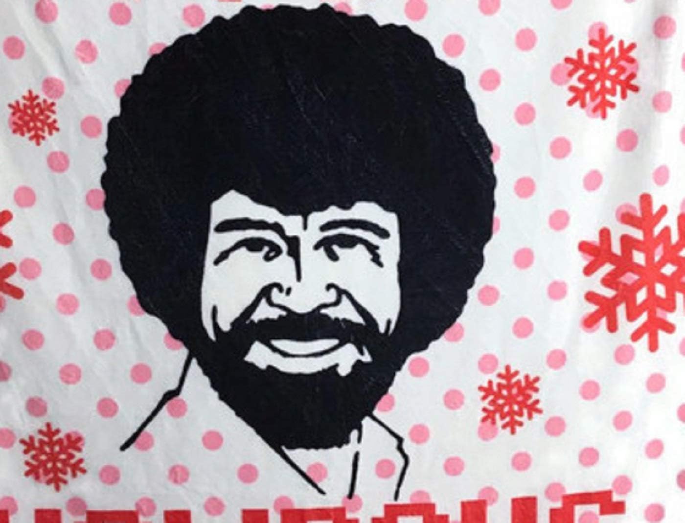 Bob Ross Happy Little Holidays Fleece Softest Comfy Throw Blanket for Adults & Kids| Measures 60 x 45 Inches