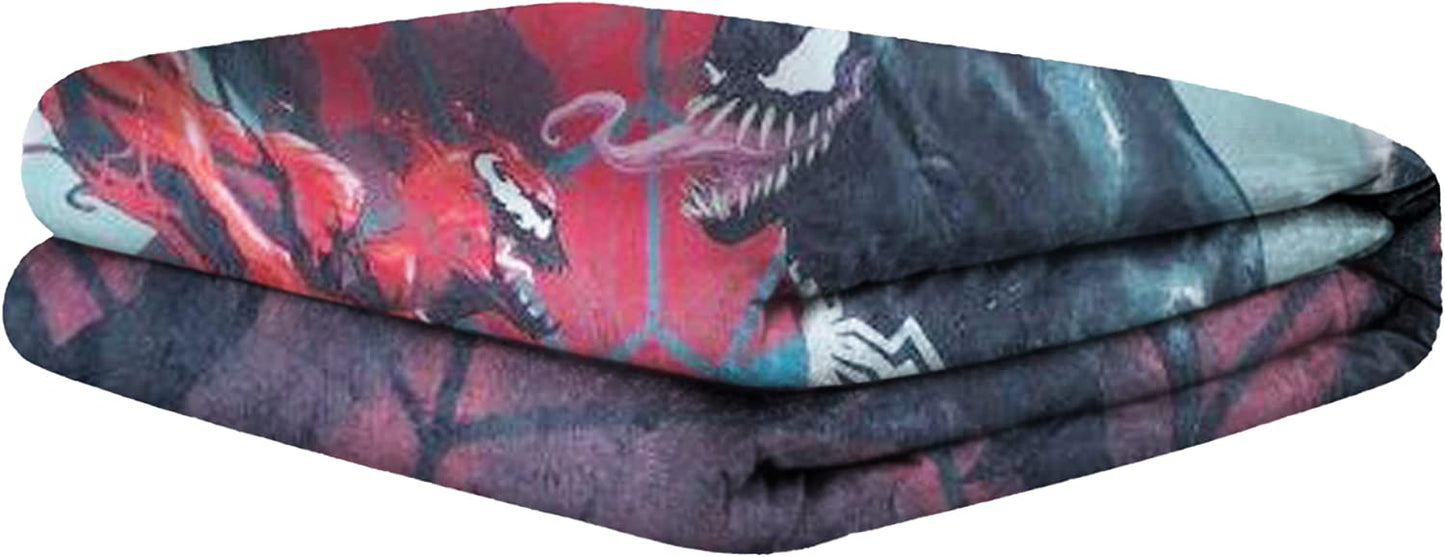 Marvel The Amazing Spider-Man Venom x Carnage Fleece Throw Blanket| Measures 60 x 45 Inches