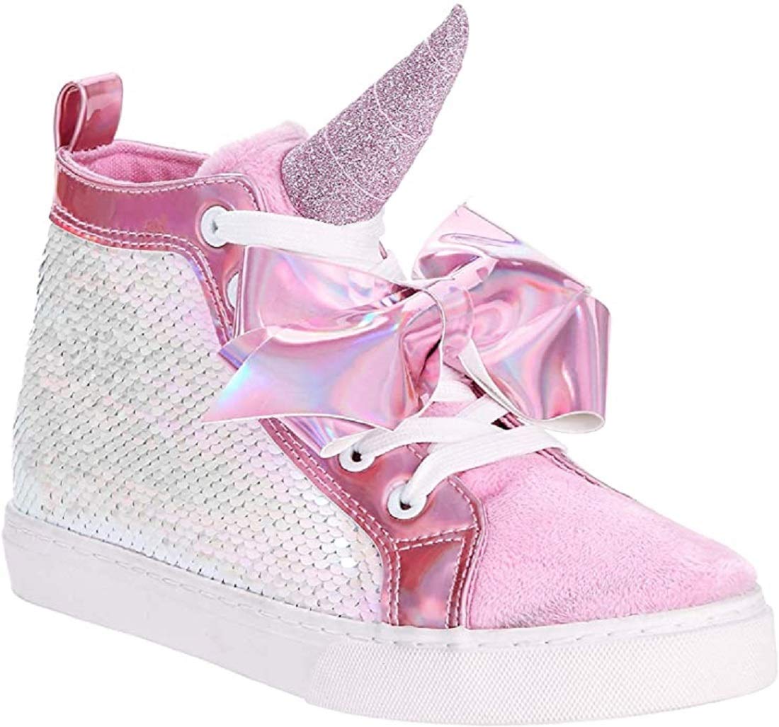 Jojo Siwa Girl's Unicorn Sequin Hightop Sneaker - Size