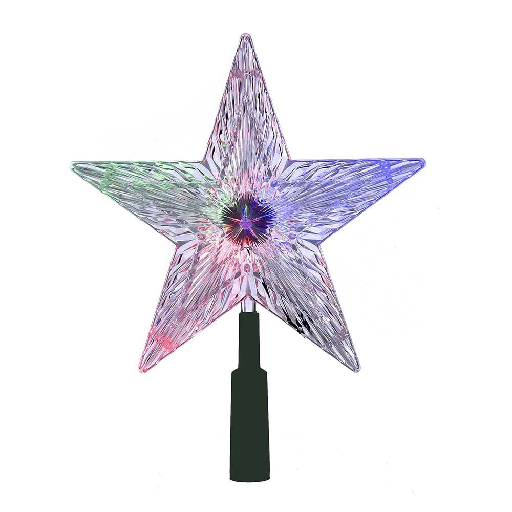 Kurt Adler LED Color-Changing Light Star Treetop, 8.5-Inch