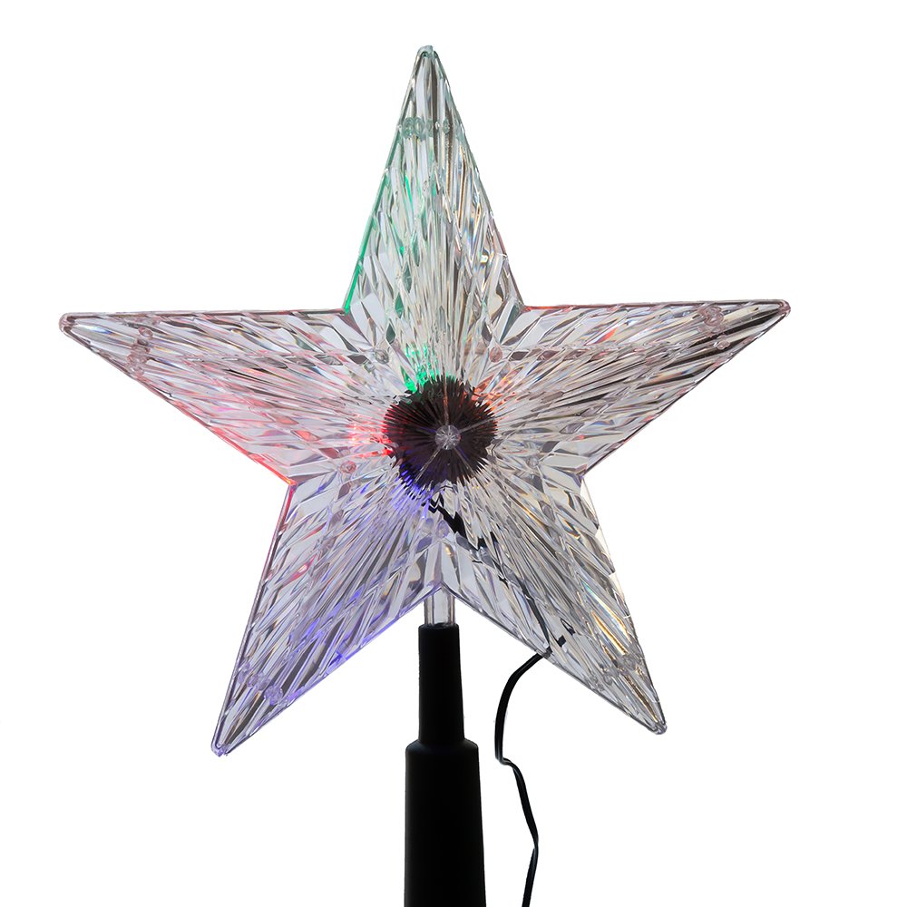 Kurt Adler LED Color-Changing Light Star Treetop, 8.5-Inch