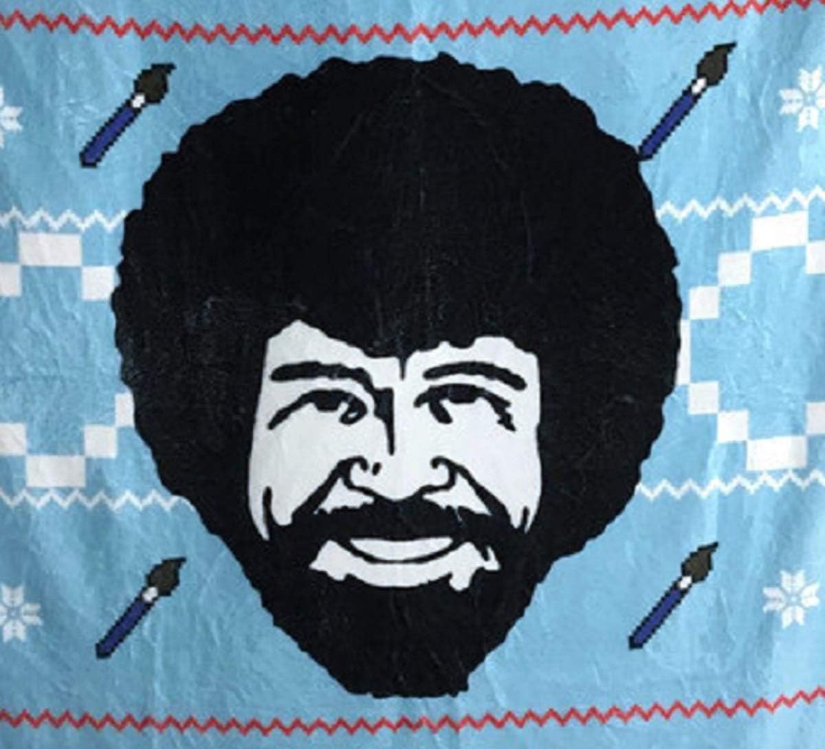Bob Ross Paint Happy Trees Fleece Softest Comfy Throw Blanket for Adults & Kids| Measures 60 x 45 Inches