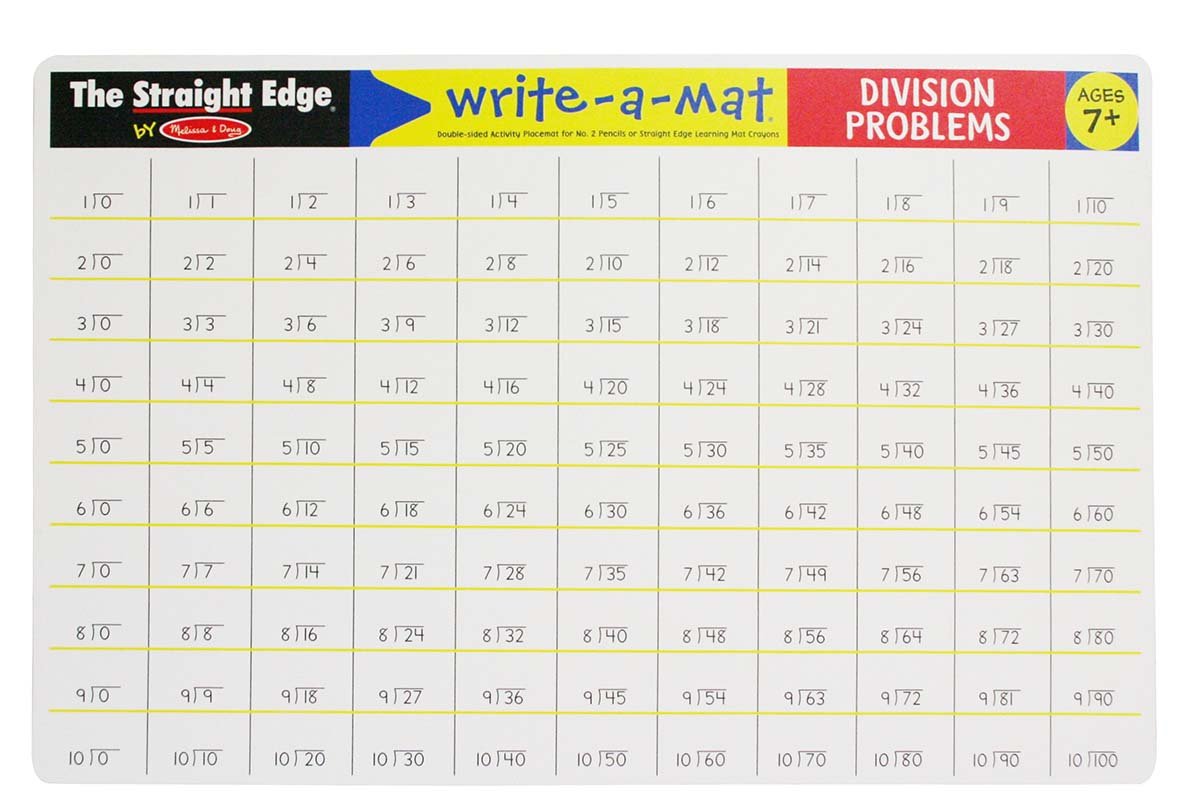 Melissa & Doug Division Problems Write-A-Mat Puzzle (6 Pieces)