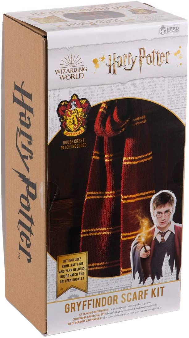 Eaglemoss Hero Collector Hogwarts Gryffindor House Scarf | Harry Potter Wizarding World Knitting Kits | Model Replica