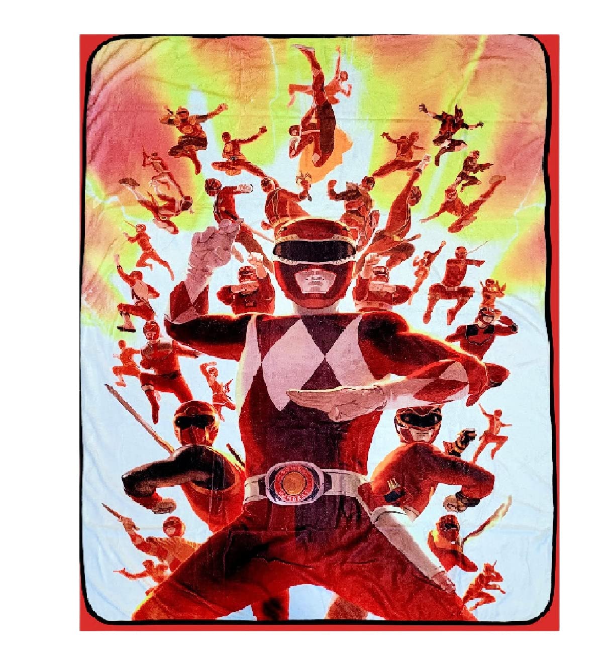Power Rangers Red Ranger Fleece Throw Blanket| Measures 60 x 45 Inches