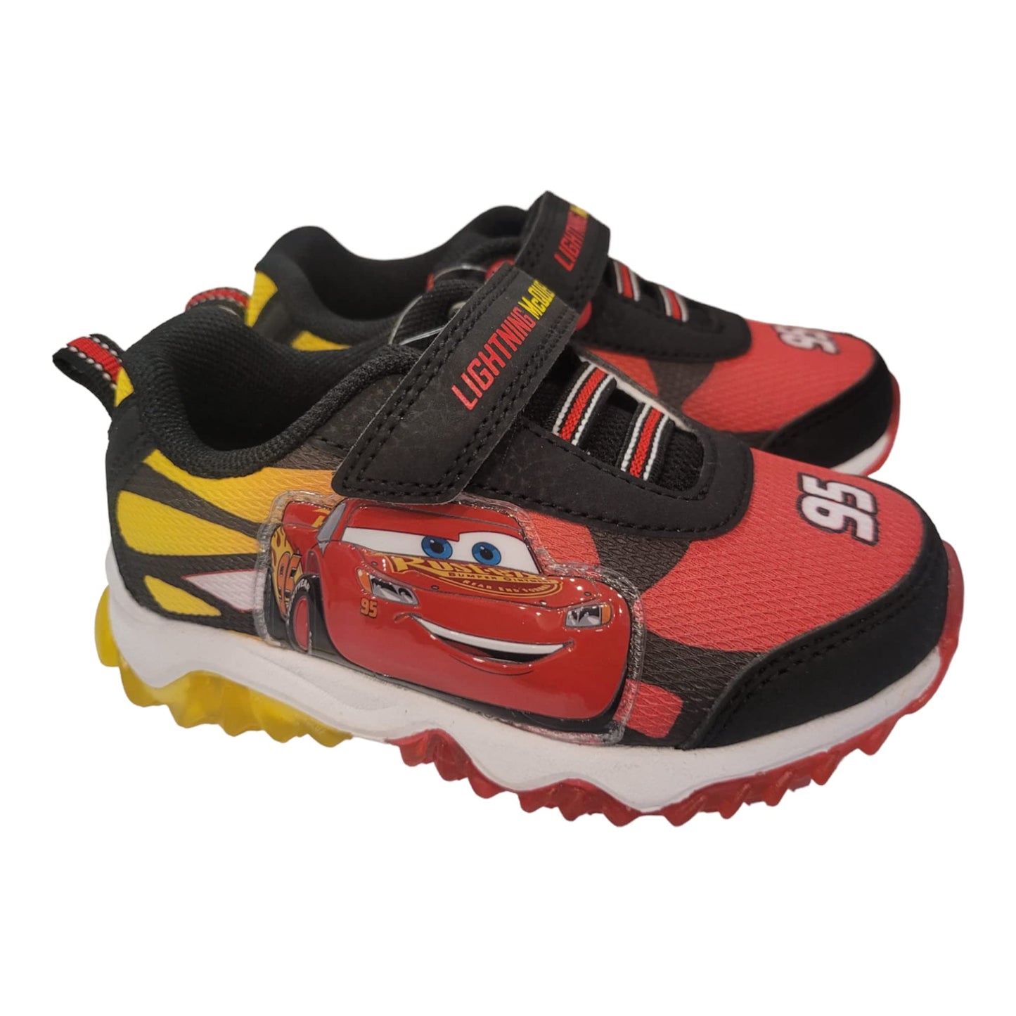 Disney Pixar Cars Lighted Athletic Sneaker for Toddlers and Kids Black/Red