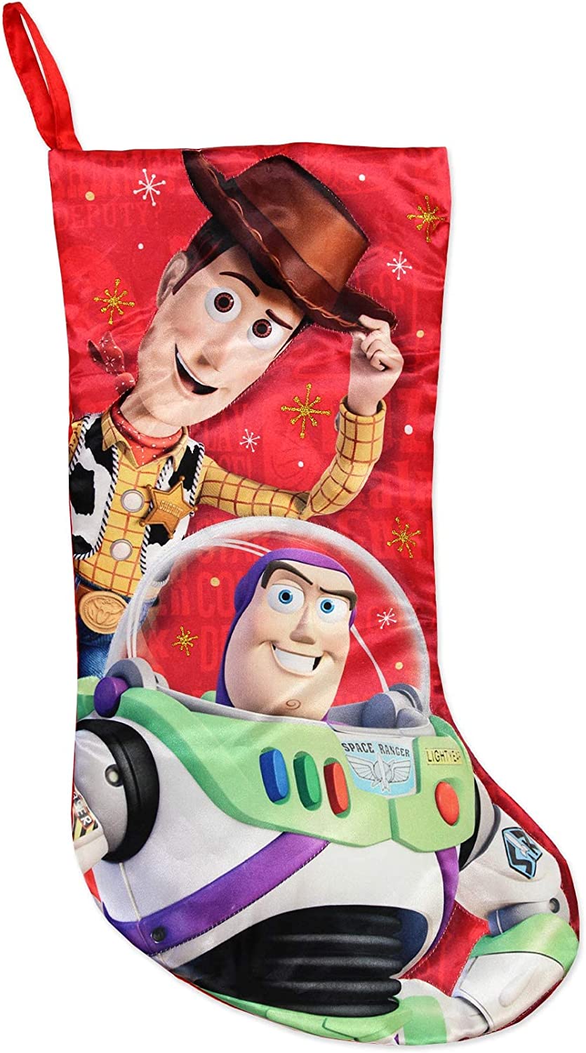 Kurt Adler Toy Story 4 Woody Buzz 19" Holiday Stocking (19", Red)