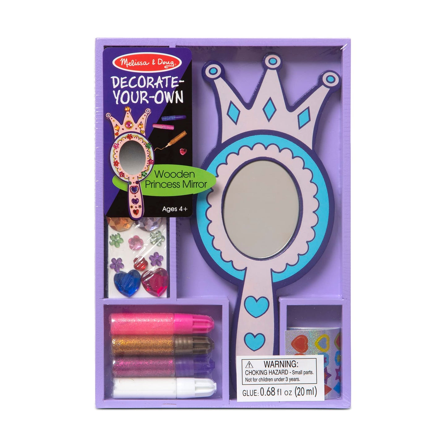 Melissa & Doug Decorate-Your-Own Wooden Princess Mirror Craft Kit