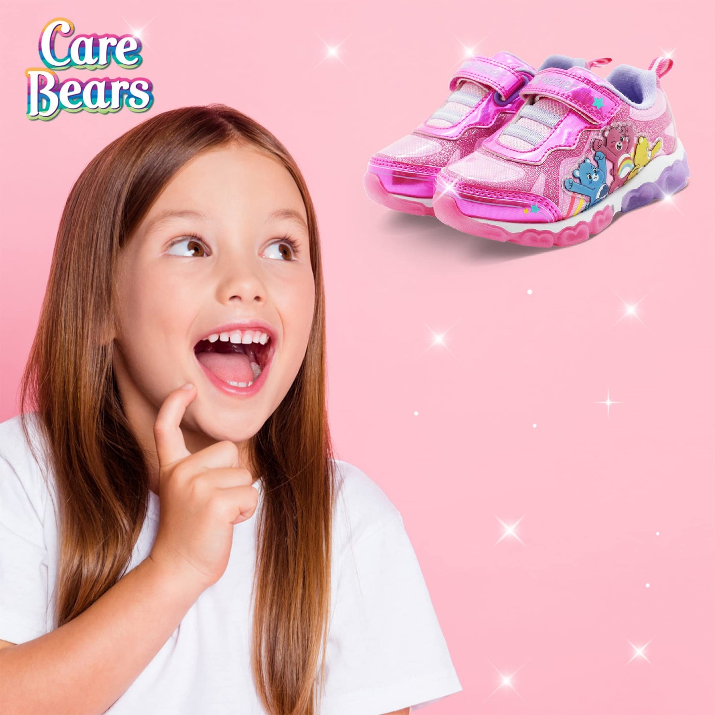 Care Bears Purple/Pink Girl's Lighted Athletic Sneaker (Toddler/Little Kid)
