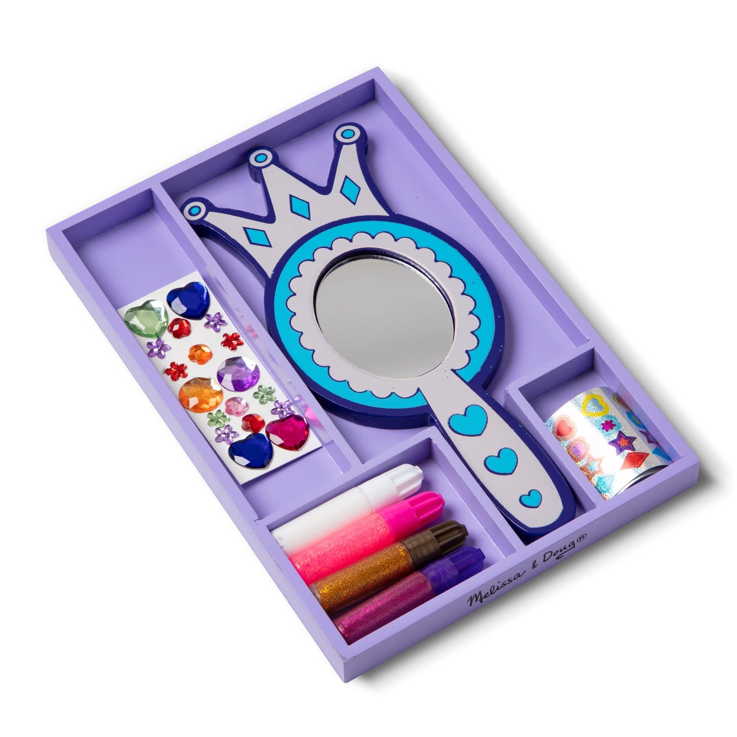 Melissa & Doug Decorate-Your-Own Wooden Princess Mirror Craft Kit