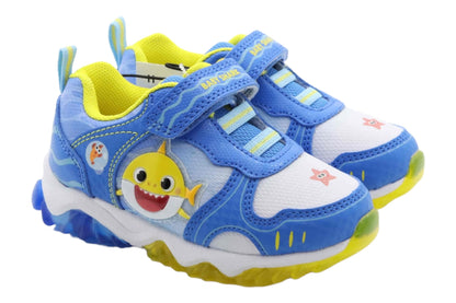 Nickelodeon Baby Shark Boy's Lighted Athletic Sneaker, Blue/Yellow (Toddler/Little Kid)